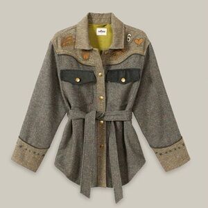 NWT Me369 Kiara Belted Jacket in Olive